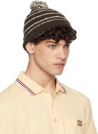 Valentino Garavani Brown 'Chez Valentino' Knitted Wool Beanie