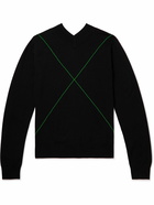 Bottega Veneta - Embroidered Wool-Blend Sweater - Black