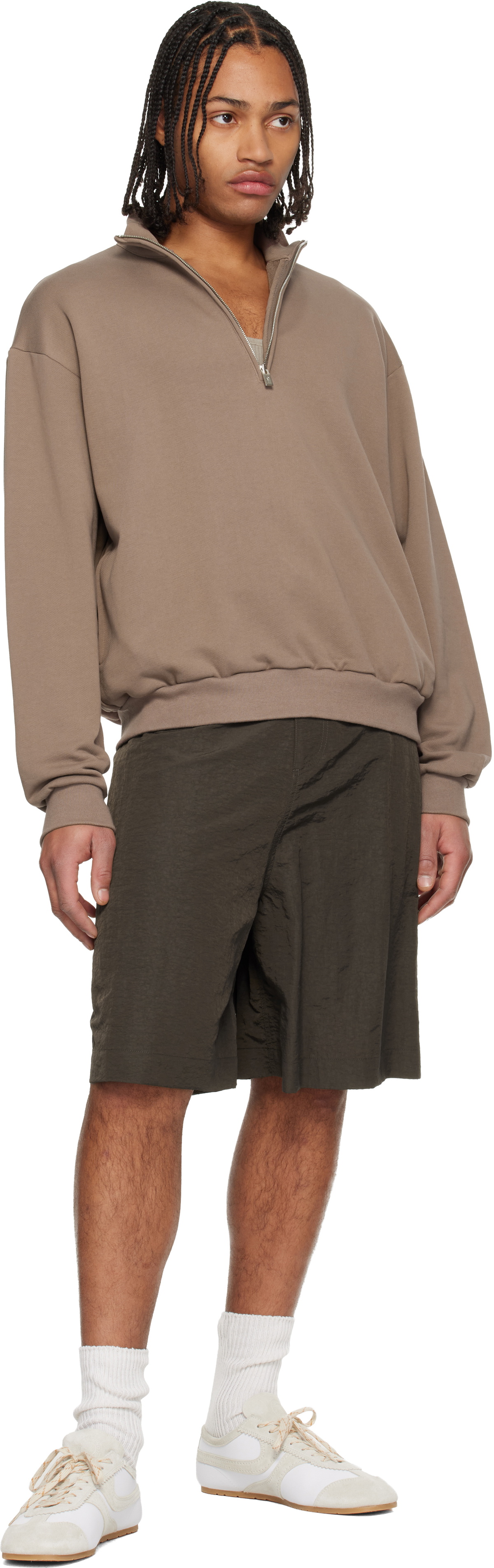 LE17SEPTEMBRE Brown Half-Zip Sweatshirt