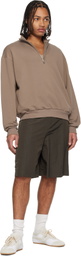 LE17SEPTEMBRE Brown Half-Zip Sweatshirt