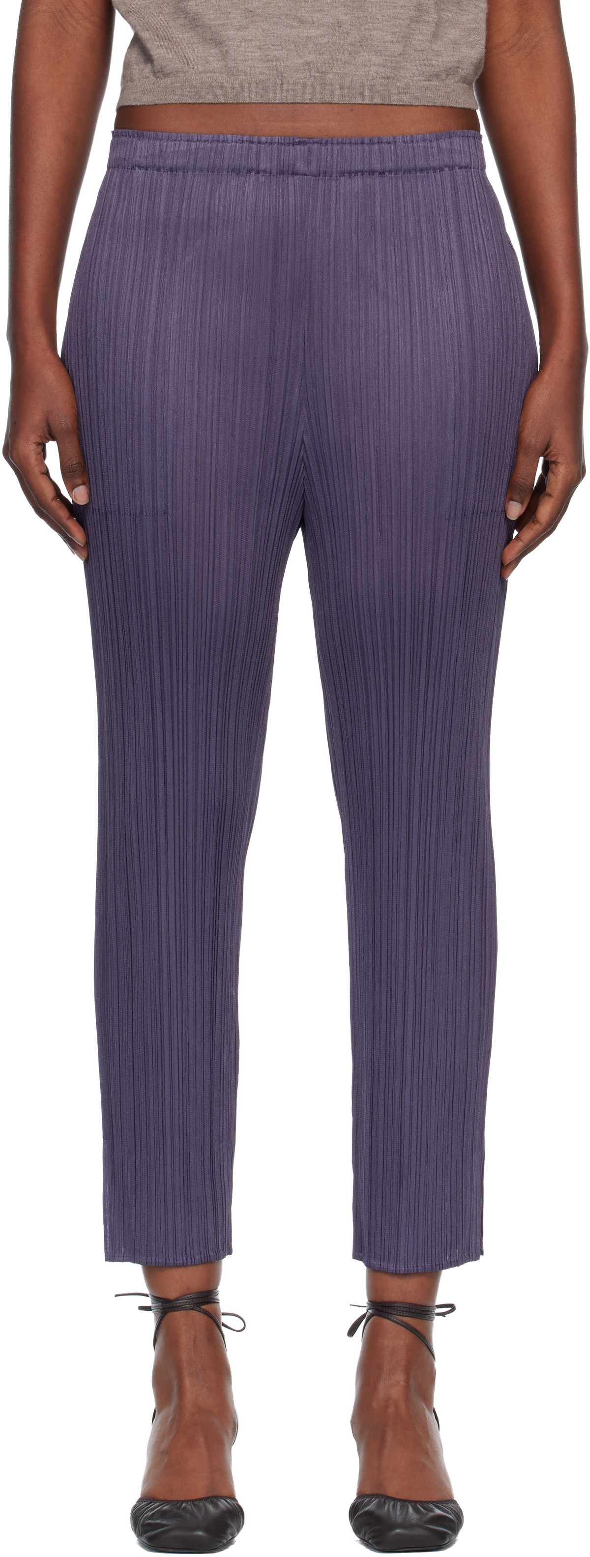 PLEATS PLEASE ISSEY MIYAKE Gray Monthly Color July Trousers
