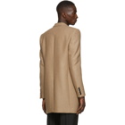 Saint Laurent Tan Camel Diagonal Tailored Coat