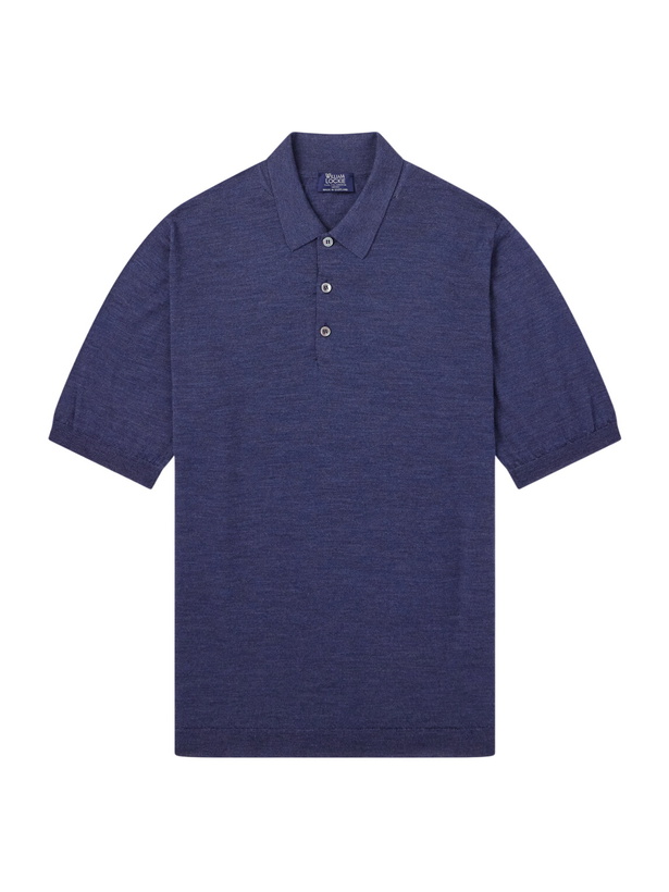 Photo: William Lockie - Virgin Wool Polo Shirt - Blue