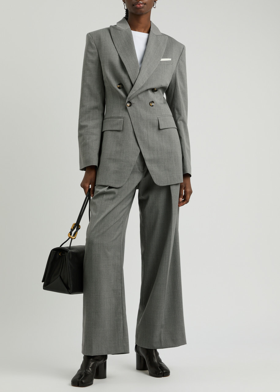 Day Birger ET Mikkelsen Elenora Double-breasted Woven Blazer Grey
