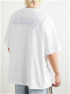 VETEMENTS - Scribbled Teen Oversized Logo-Print Cotton-Jersey T-Shirt - White