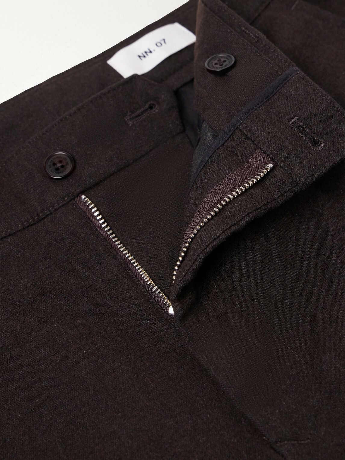 NN07 - Aden Straight-Leg Grain de Poudre Trousers - Brown