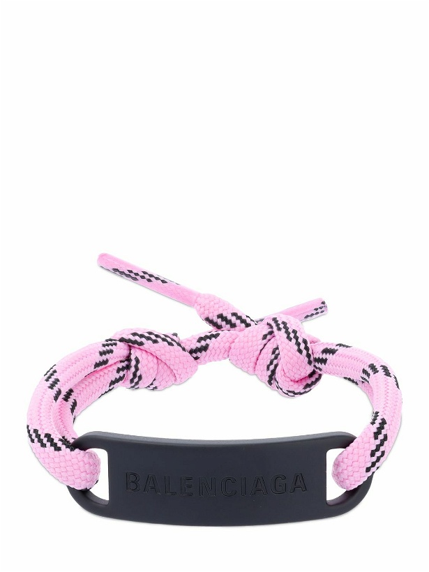 Photo: BALENCIAGA - Plate Logo Cord Bracelet