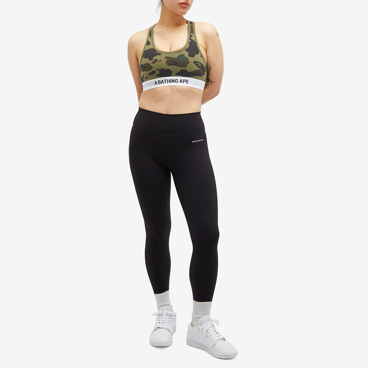 A Bathing Ape Women's 1st Camo Sport Bra in Green
