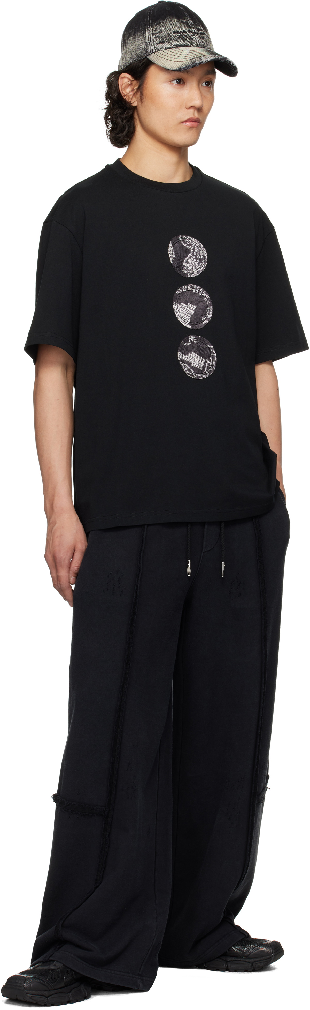 Feng Chen Wang Black Yu Zu Xie Patch T-shirt