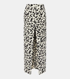 Area Dalmatian front-slit denim maxi skirt