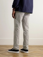 Mr P. - Samuel Straight-Leg Garment-Dyed Cotton-Twill Cargo Trousers - Gray