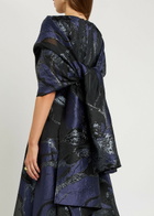 Talbot Runhof Floral-jacquard Woven Stole - Navy - One Size