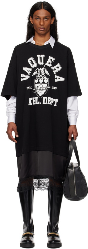 Photo: VAQUERA Black Slip Skirt Tall Tee Midi Dress