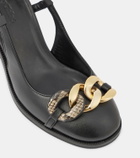 See By Chloé Chain Line leather slingback pumps