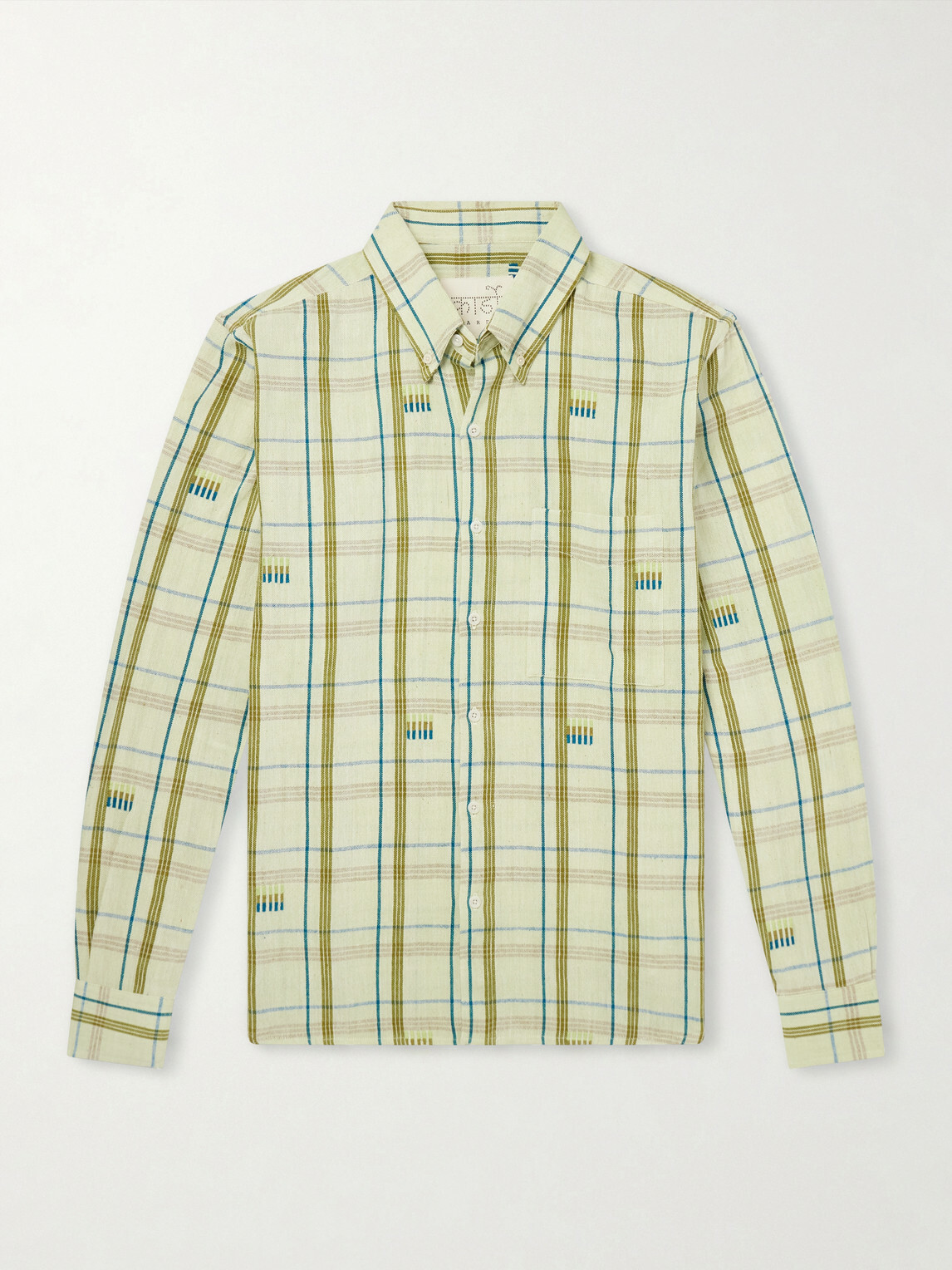 Kardo - Ronald Embroidered Checked Cotton Shirt - Green