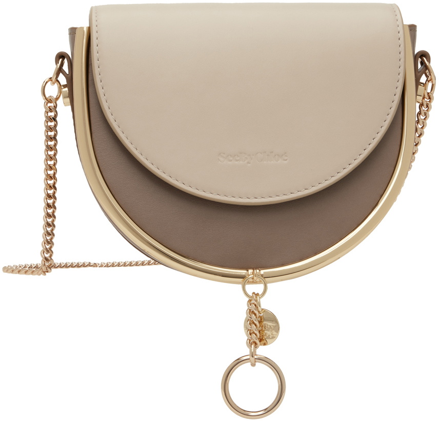 See by Chloé Gray & Taupe Mara Evening Bag
