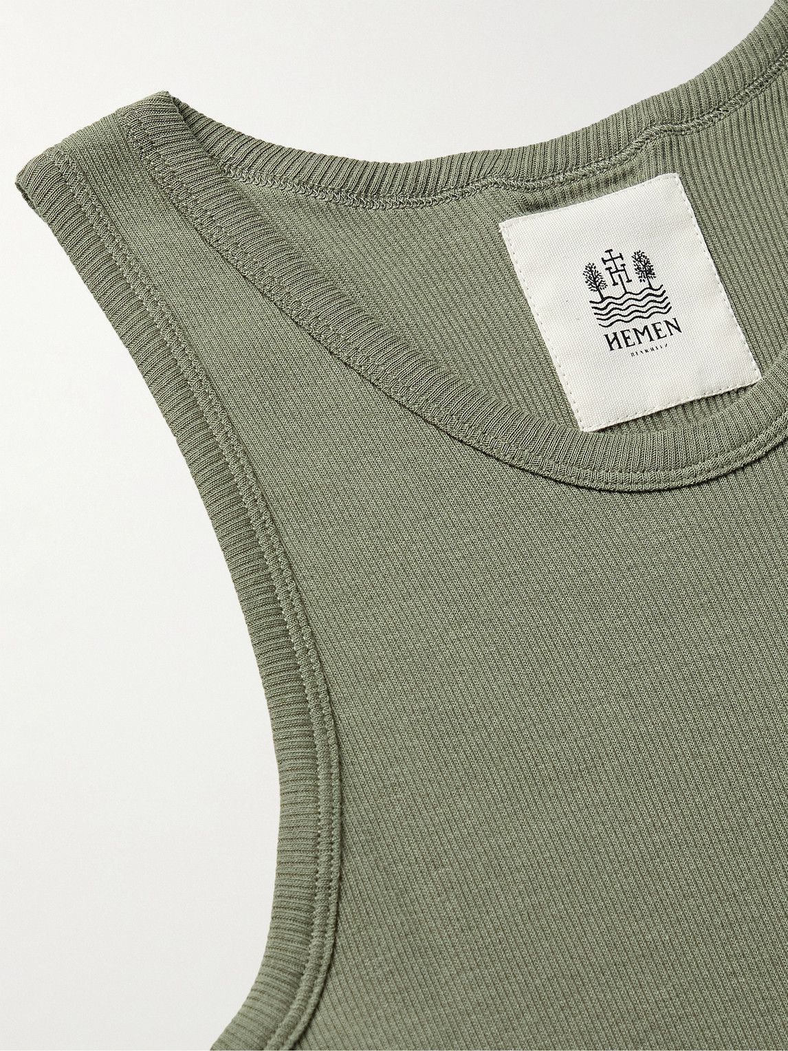 Hemen Biarritz - Ribbed Cotton Tank Top - Green