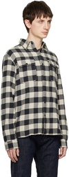 RRL Black & Off-White Buffalo Check Shirt