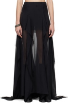 Ann Demeulemeester Black Saga X-Long Maxi Skirt