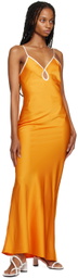 Pushbutton Yellow Keyhole Maxi Dress