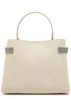 Brunello Cucinelli Stud-embellished Suede top Handle bag - Ivory - One Size