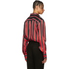 Givenchy Black and Red Formal Striped Shirt