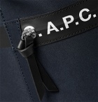 A.P.C. - Savile Logo-Trimmed Tech-Canvas Backpack - Blue