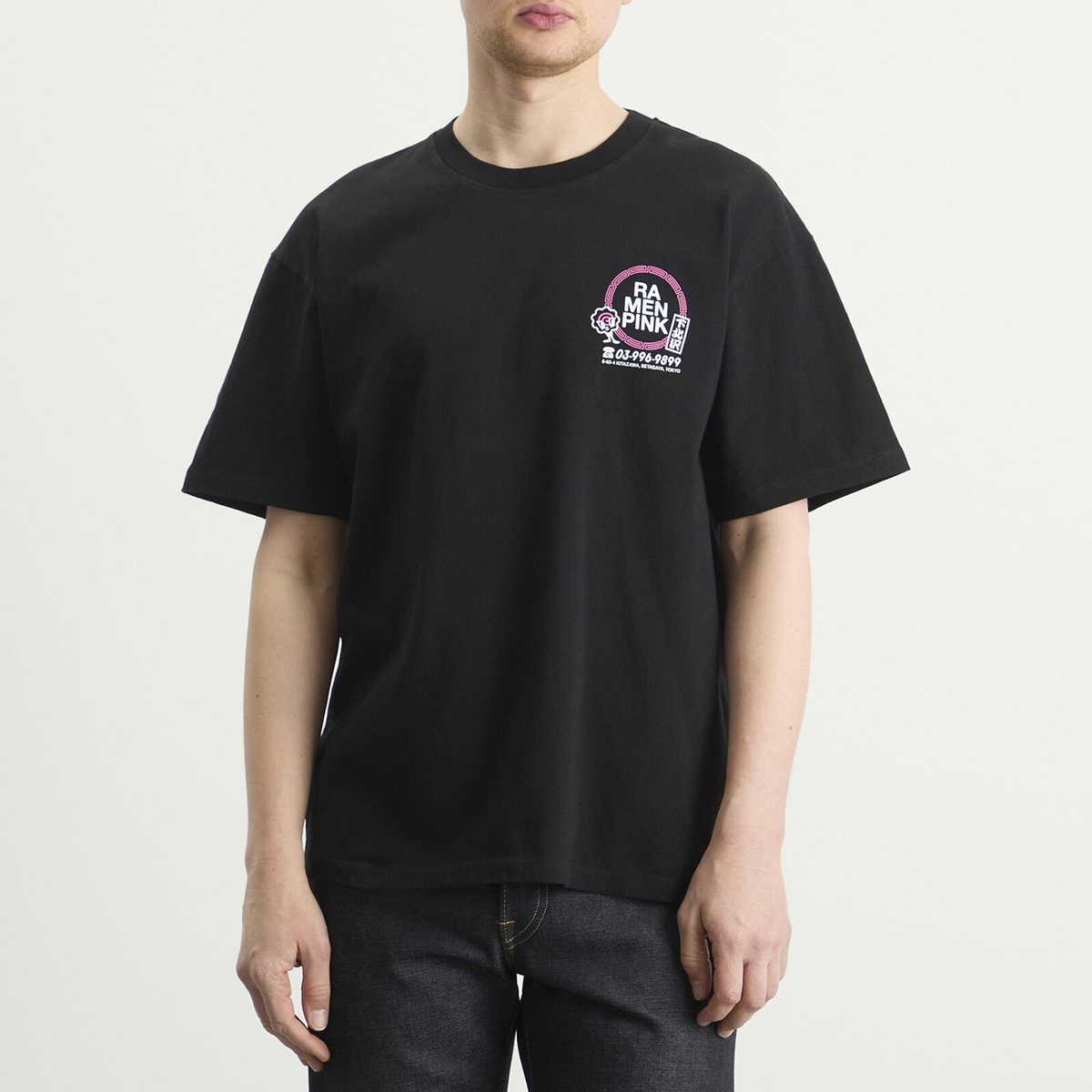 Edwin Men's Ramen Pink TS in Black
