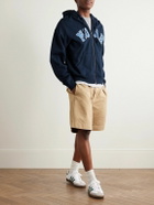 Noah - Logo-Appliquéd Cotton-Jersey Zip-Up Hoodie - Blue