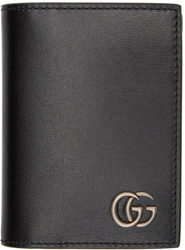 Photo: Gucci Black GG Marmont Bifold Card Holder
