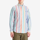 Polo Ralph Lauren Men's Button Down Stripe Oxford Shirt in Navy/Red Multi