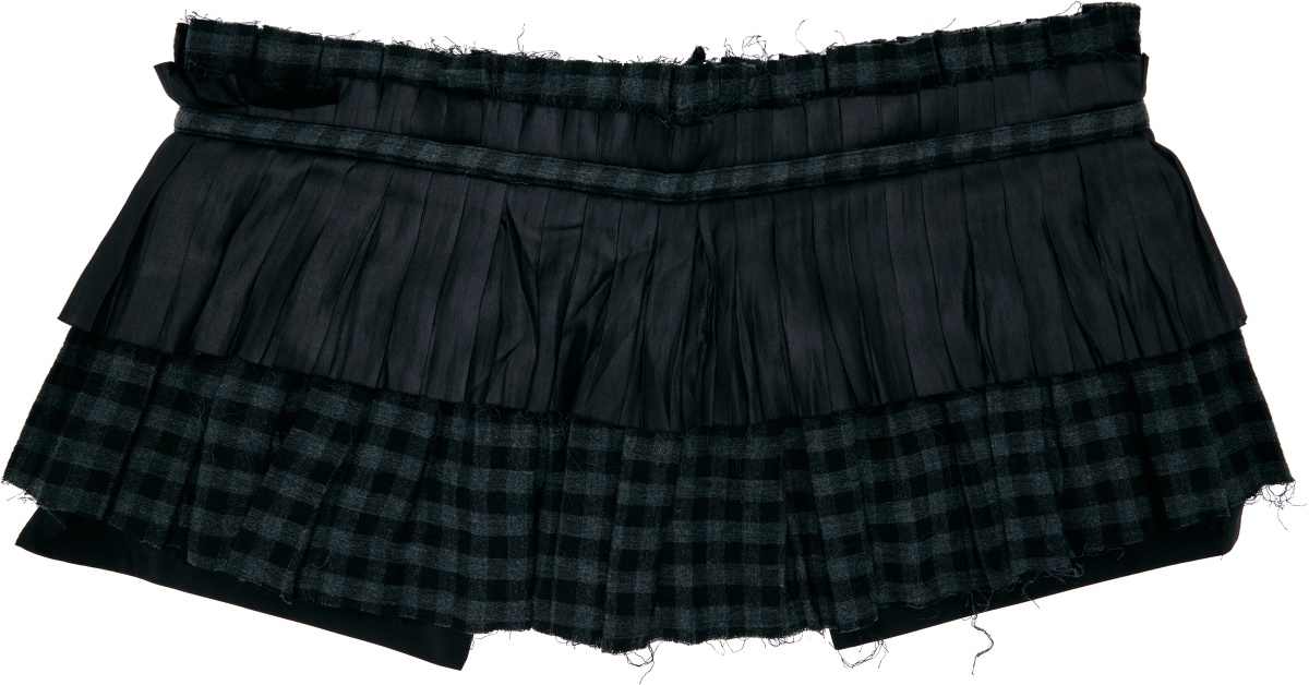 OPEN YY Black Pleats Layered Pocket Belt