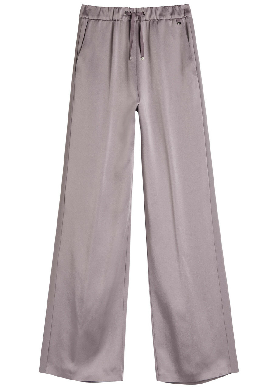 Herno Wide-leg Crepe de Chine Trousers Light Pink