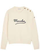Moncler Logo-embroidered Cotton-blend Jumper Cream