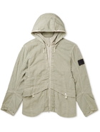 Stone Island Shadow Project - Logo-Appliquéd Panelled Linen-Blend Hooded Parka - Neutrals