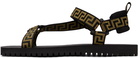 Versace Black & Gold 'La Greca' Sandals