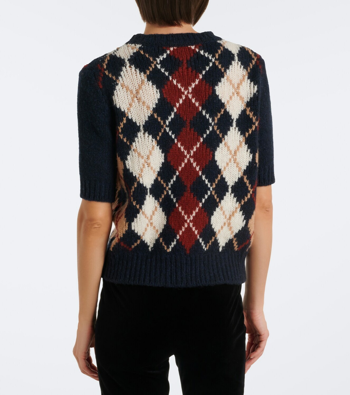 Khaite Lisa argyle cashmere and mohair sweater