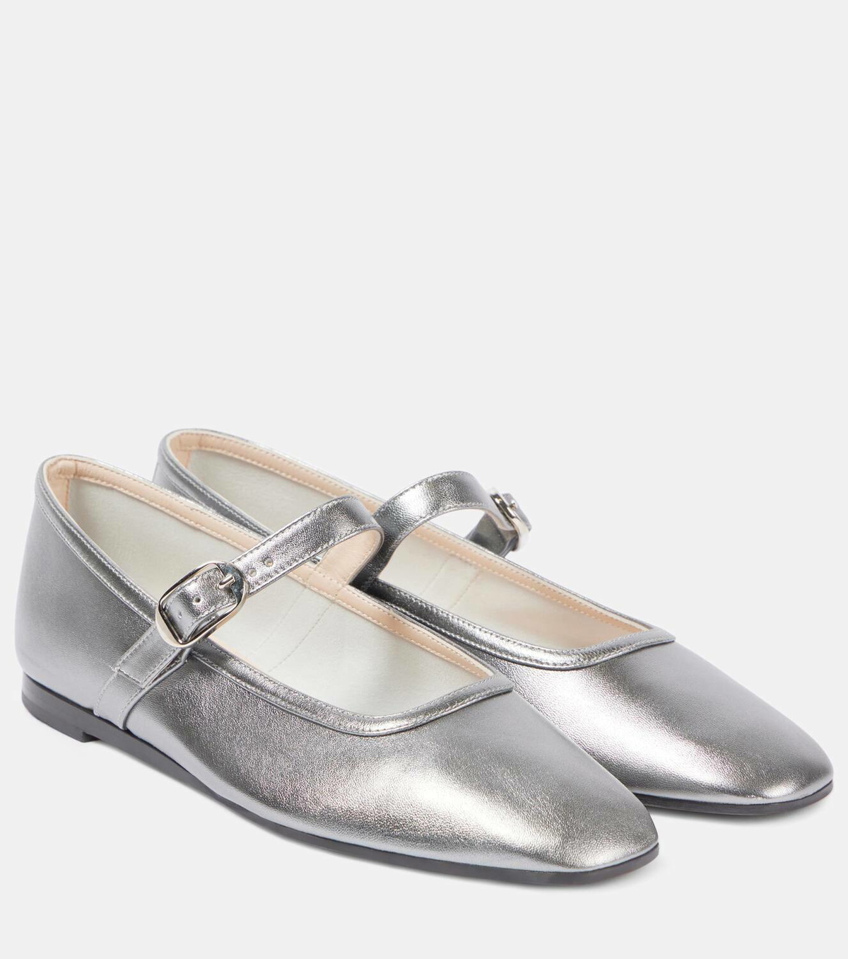 Le Monde Béryl Metallic leather Mary Jane flats Le Monde Beryl