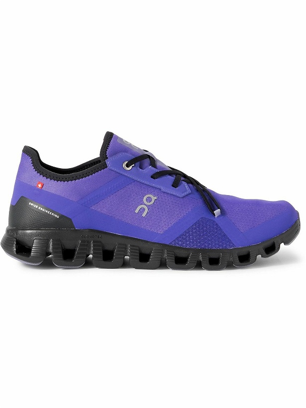 Photo: ON - Cloud X3 AD Rubber-Trimmed Mesh Running Sneakers - Purple