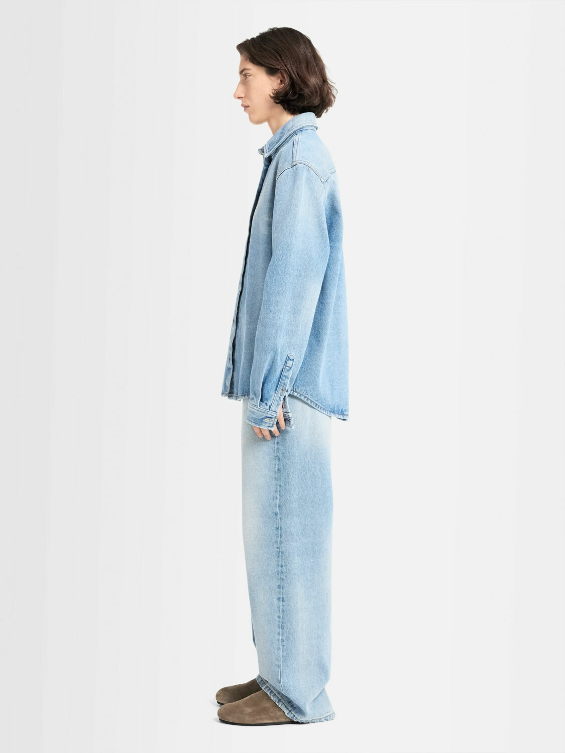 ANNAGRETA Luce Light Wash Denim Shirt