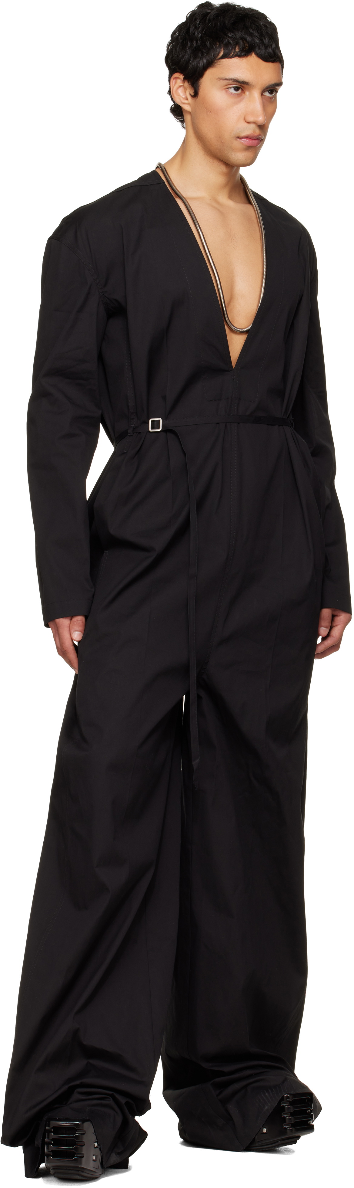 Rick Owens Black Temple LS Long Jumpsuit Rick Owens