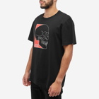 Alexander McQueen Men's Outline Skull Print T-Shirt in Black/Red