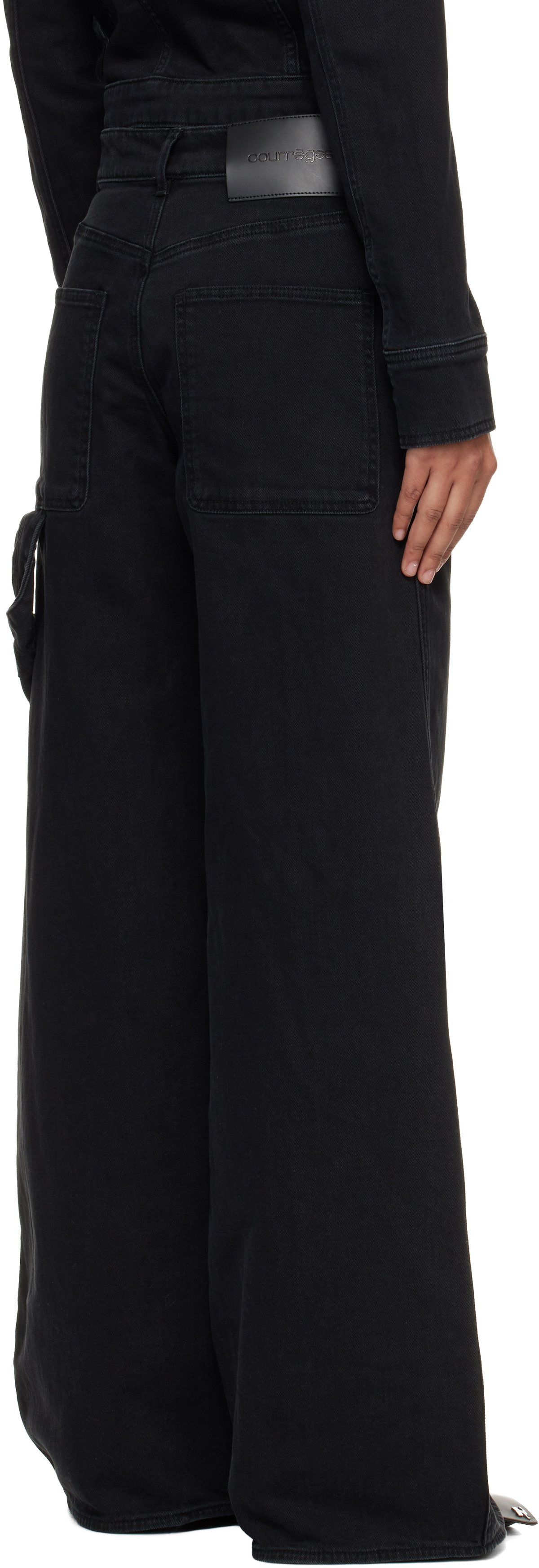 Courrèges Black Hammer Denim Baggy Jeans