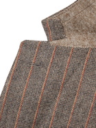 Kingsman - Conrad Slim-Fit Striped Mélange Wool Suit Jacket - Brown