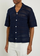 Che Desiderio Open-knit Cotton Shirt Navy