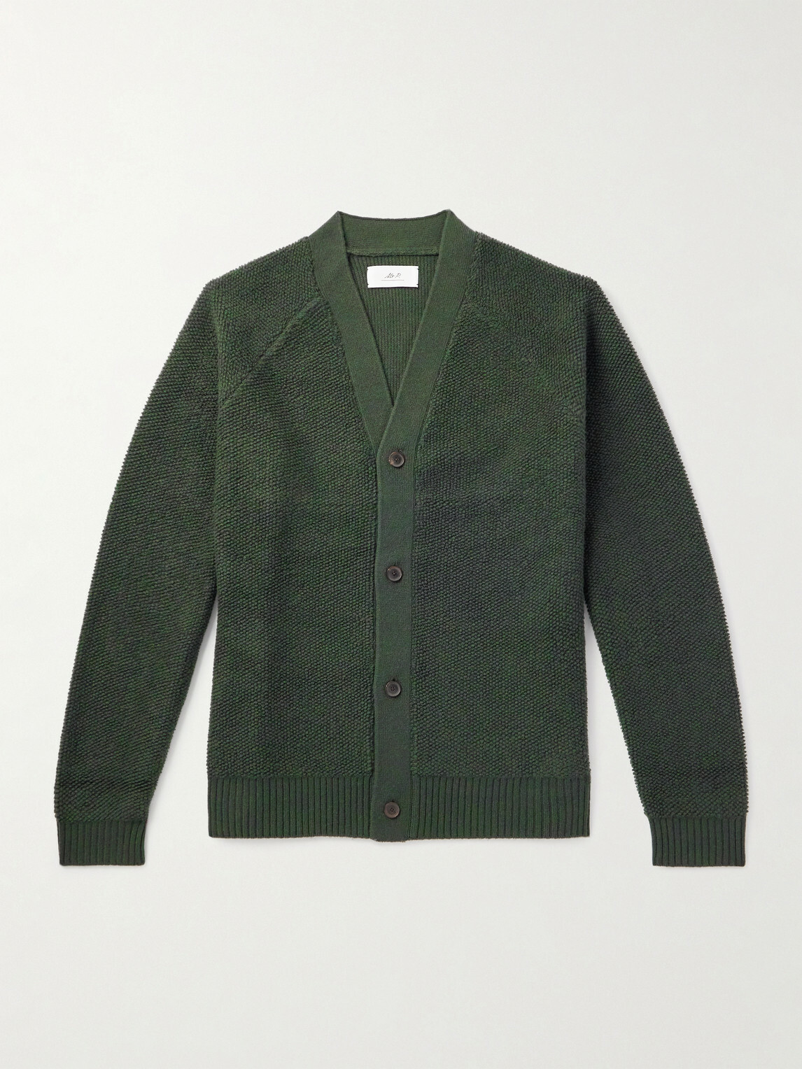 Mr P. - Cashmere-Terry Cardigan - Green