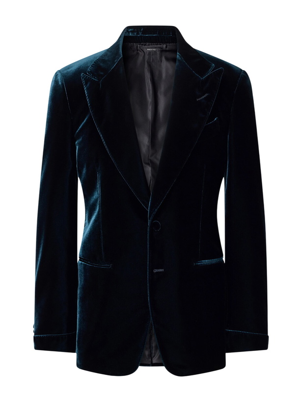 Photo: TOM FORD - Shelton Velvet Tuxedo Jacket - Green