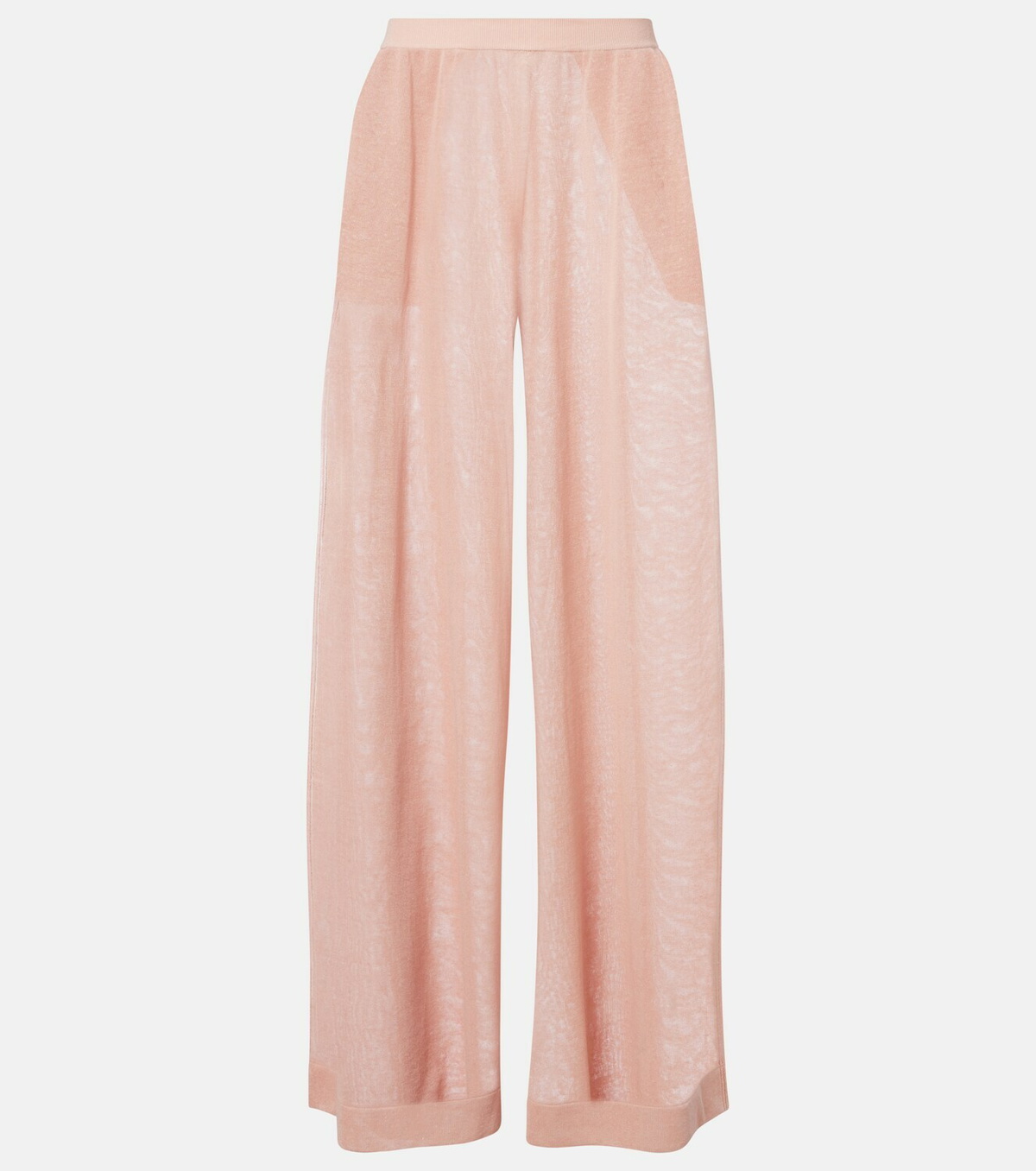 Alaïa Semi-sheer linen and silk wide-leg pants