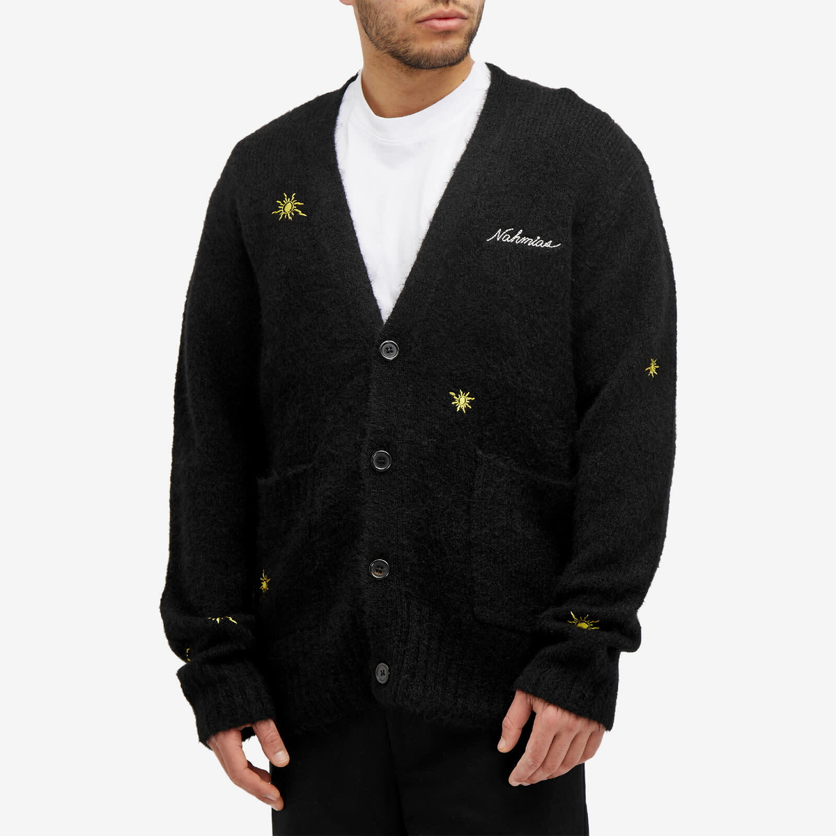 Nahmias Men's Sunshine Mohair Cardigan in Black