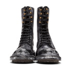 Dolce and Gabbana Black Leather Vintage-Look Boots